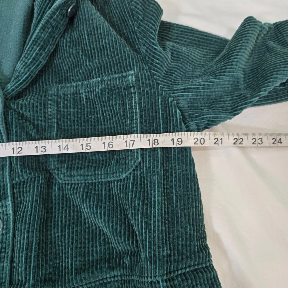 Vintage Nordstrom Corduroy Jacket Womens‎ Medium Green 90s Button Up Shacket
